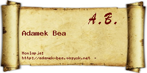 Adamek Bea névjegykártya